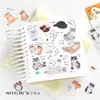 Infeel.Me Série Gato e Cachorro Adesivos de Papel Sintético Tema Animal Fofo Material 4 Designs