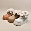 Botas de Nieve Integradas de Cuero y Piel del Noreste para Mujer 2026 Otoño/Invierno Nuevo Estilo Suela Gruesa Peludas de Moda Versátiles Zapatos de Algodón para Mujer