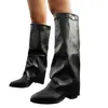 Suministro Directo de Fábrica 2026 Botas de Moda Estilo Nuevo con Tacones Gruesos, Botas Altas Estilo Británico Talla Grande, Botas Largas para Mujer al por Mayor