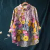 Nuevas Camisas Casuales de Manga Larga para Mujer Transfronterizas 2025, Camisas de Moda para Verano y Otoño, Serie Multicolor con Impresión Digital 3D