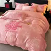 Conjunto de Roupa de Cama para Casamento Vermelho Quatro Peças Capa de Edredom Festiva para Casamento Novo Lençol de Cama para Casamento Lençol com Elástico Casamento Noiva Luxo Leve Roupa de Cama de Alta Qualidade