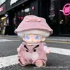 Solo ropa de muñeca: Ropa con colgante Dimoo Diario de recién nacido, lindos animales de dibujos animados, expresiones divertidas, conjunto de overol y sombrero