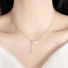 Nuevo collar de borlas de lujo con doble calabaza de imitación de fritillaria blanca, diseño de nicho para mujer, joyería de alta gama para otoño e invierno.