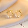 Aretes de Perla Natural Aini Beini Chapados en Oro Real Aguja de Plata S925 de Nicho Venta al por Mayor 2026 Aretes Incrustados con Diamantes de Zirconia