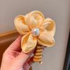 Anel de Cabelo Colorido de Linha Telefônica Grande Flor Pérola Doce e Elegante para Menina Corda Criativa para Prender Rabo de Cavalo Corda para Cabelo Pai-Filho