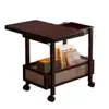 Mesa de Centro Móvil, Mesa Lateral para Sofá, Mesa Plegable, Carrito Pequeño, Estante de Almacenamiento, Mesa Lateral Integrada para Sala de Estar de Apartamento Pequeño