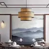 Novo lustre de ratã estilo chinês no estilo wabi-sabi para sala de jantar, balcão de bar, pousada, quarto, cabeceira, restaurante do Sudeste Asiático e restaurante de hot pot