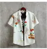 Camisa Hawaiana de Flores de Playa de Manga Corta para Hombre Holgada cec Super Fuego Estilo Puerto Retro Chaqueta Camisa Ropa de Hombre