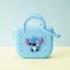 Monedero de silicona con forma de cueva cuadrada para niños, bolso cruzado para caminar, divertido y bonito bolso de silicona para cambio.
