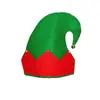 Conjunto de Fantasia de Elfo de Natal Avental Vermelho e Verde & Chapéu de Elfo Roupa Cosplay para Festa de Natal Adulto