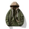 Chaqueta de Traje de Béisbol de Pana Chaqueta para Hombre Otoño e Invierno Suelta con Forro Polar Gruesa Casual con Solapa para Hombre