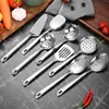 Conjunto de Utensílios de Cozinha Pequenos em Aço Inoxidável Personalizado Espátula Conjunto Colher de Cozinha Espátula de Cozinha Espátula de Fritar Escorredor para Panela Quente Cozinha Conjunto de 6 Peças
