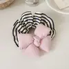Goma de Pelo Retro a Rayas Rellena de Algodón Estilo Coreano con Lazo de Colores Accesorio para el Pelo Versátil para Moños Dopamina