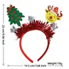 Artículos de Fábrica en Stock Venta Caliente Transfronteriza Diadema Navideña Diadema de Astas de Reno de Dibujos Animados Decoración de Fiesta de Árbol de Navidad Copo de Nieve Cabeza