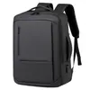 Nova mochila de viagem de couro à prova d'água para homens, bolsa de ombro dupla executiva para laptop de 15,6 polegadas