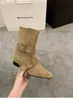 Botas de Cano Curto Ocidentais de Cowboy da Moda com Acabamento Fosco para Mulheres, Novo Estilo Outono/Inverno 2026, Solado Plano, Botas de Moda Conversíveis