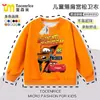 Moletom Vermelho Gola Redonda Infantil Meninos Carros Relâmpago McQueen Mate Desenho Animado Manga Longa Infantil Roupa Infantil