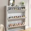 Nuevo zapatero ultradelgado de gran venta para el hogar, recibidor, mesa consola abatible, almacenamiento todo en uno, zapatero ahorrador de espacio