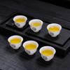 Xícaras de Chá de Porcelana Branca Feitas de Jade Gordura de Ovelha, Xícaras Individuais Pequenas de Cerâmica para Degustação de Chá, Conjunto de 6, Estilo Dehua para Receber Convidados, Novo Estilo Chinês