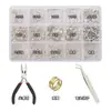 Argolas Abertas em Caixa Anel Único Base de Flor Fechos Lagosta Conjunto de Acessórios Colar Pulseira Conectando Pingentes Materiais DIY Feitos à Mão