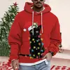Moletom com Capuz Unissex Impresso em 3D para Véspera de Natal Primavera e Outono Solto Casual Esportivo