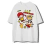 Camiseta Casual Suelta de Manga Corta de Algodón Puro Vintage de Calle de Alta Moda para Mujer, Top Moderno y Versátil