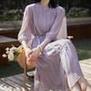 Estilo Elegante e Suave, Saia Longa de Seda de Amora, Vestido de Seda com Cadarço, Moda de Verão de Alta Qualidade para Mulheres, Toque Juvenil