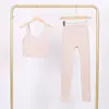 Conjunto de Chaleco en U y Pantalones Cortos Lulu Df con Etiqueta, Disponible para Envío Directo, Cuello Alto Ajustado, Conjunto de Yoga Elástico
