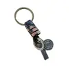 Punk Creative Tecido Vintage All-match Cowhide Keychain Semiacabado DIY Charm Joias Acessórios