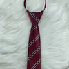 Corbata JK Rayada Corbata Uniforme DK Corbata de Nudo para Hombres y Mujeres Estilo Colegio Británico Estilo Departamento Japonés Escolar Estilo Casual Vino Tinto Azul