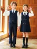 Uniforme escolar británico para niños, uniforme de clase de escuela primaria, uniforme de jardín de infantes, chaleco, traje formal, atuendo para foto de graduación, disfraz de actuación