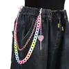 Moda Transfronteriza Europea y Americana Estilo Ins Retro Color Caramelo Corazón de Melocotón Colgante Piruleta Cadena para la Cintura Cadena para Pantalones de Acrílico