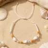 Pulseira Colorida de Miçangas de Arroz Estilo Boho para Mulheres, Cordão de Mão Ajustável com Pedra Multifacetada Nicho Estilo Ins, Tendência de Joias Transfronteiriça