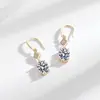 Brincos Europeus e Americanos Pesados com Borla Geométrica de Zircônia Cravejada de Diamantes, Design de Luxo Acessível, Elegantes Ganchos de Orelha, Brincos de Joalheria de Alta Qualidade