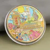 Monedas conmemorativas de ciudades, recuerdos turísticos, monedas coloridas en relieve con paisajes arquitectónicos de Beijing, Shanghái y Nanjing, monedas conmemorativas coleccionables