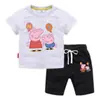 Camiseta de Niños 2023 Verano Nuevo Cerdo Globo Comercio Exterior ins Estilo Coreano Algodón Pantalones Cortos de Manga Corta para Niños Traje de Dos Piezas