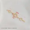 Cadena de Corazón con Zirconia Chapada en Oro de 14 Quilates que Conserva el Color Joyería de Cristal Hecha a Mano DIY Cadena Media de Perlas Borla Accesorios Levantadores