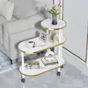 Mesa auxiliar de sofá de madera maciza con ruedas, mesa de centro con carrito móvil, mueble auxiliar de mármol con placa de roca para sala de estar, mueble para té