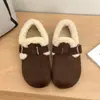 Zapatos Casuales para Mujer con Felpa Cálida Zapatos de Mujer 2026 Nuevo Invierno Mocasines Versátiles Casual Francés Zapatos de Algodón con Piel