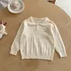 Suéter de Punto con Cuello Peter Pan para Niñas Camisa Polo Infantil Suéter para Niños Pequeños y Medianos Top Estilo Academia Nuevo Llegada Otoño 2026
