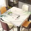 Nuevo Mantel Cuadrado Estilo Chino, Impermeable y a Prueba de Aceite, Mantel Protector de Escritorio de los Ocho Inmortales, Estilo Nacional, Lujo Ligero, Sensación de Alta Gama, Mantel Cuadrado