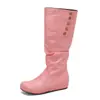 Botas de mujer de tacón alto con punta redonda, estilo europeo y americano, con puños, botas de moda talla grande, stock de venta rápida transfronteriza 15-16