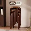 Bancos de madera maciza apilables, bancos redondos de estilo chino para uso doméstico, bancos de repuesto para recibir invitados, adecuados para sala de estar, mesa de centro y mesa de comedor, resistentes y duraderos