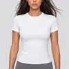 Camiseta de Manga Corta para Mujer, Adelgazante, Amigable con la Piel, Sensación de Segunda Piel, para Deporte, Fitness, Yoga, Pilates, Entrenamiento
