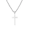 Collar de Acero Inoxidable Transfronterizo para Hombre Cadena Retorcida de Alta Gama Collar de Cruz Moda y Versátil Colgante que No se Desvanece Venta al por Mayor