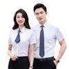 Camisa de negocios con tres tecnologías anti-negro, elástica, de fibra de bambú, para hombre y mujer, manga larga, manga corta, vestido profesional, logotipo personalizado impreso