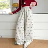 Calça Wide Leg com Estampa do Gato KT para Meninas Primavera/Outono 2026 Calça de Moletom Infantil Alunos do Ensino Fundamental Meninas Grandes Calça Wide Leg Scimitar