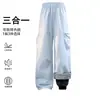 Forro interno opcional, calças de caminhada para outono/inverno, unissex, design três em um, destacável, corte solto, estilo workwear, adequado para montanhismo