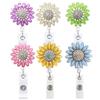 Clip para insignia con hebilla telescópica de fácil extracción, con diseño de flor de girasol de metal y diamantes incrustados de Amazon.