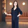 Traje Esportivo Feminino Novo para Primavera e Outono com Gola Polo de Manga Longa, Respirável, Casual, para Treinamento Fitness e Corrida